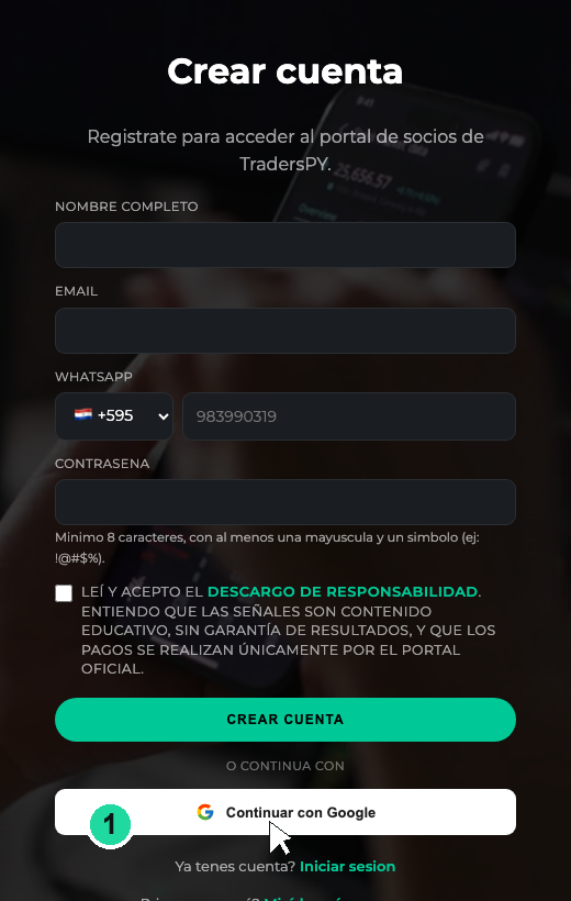 Botón Continuar con Google